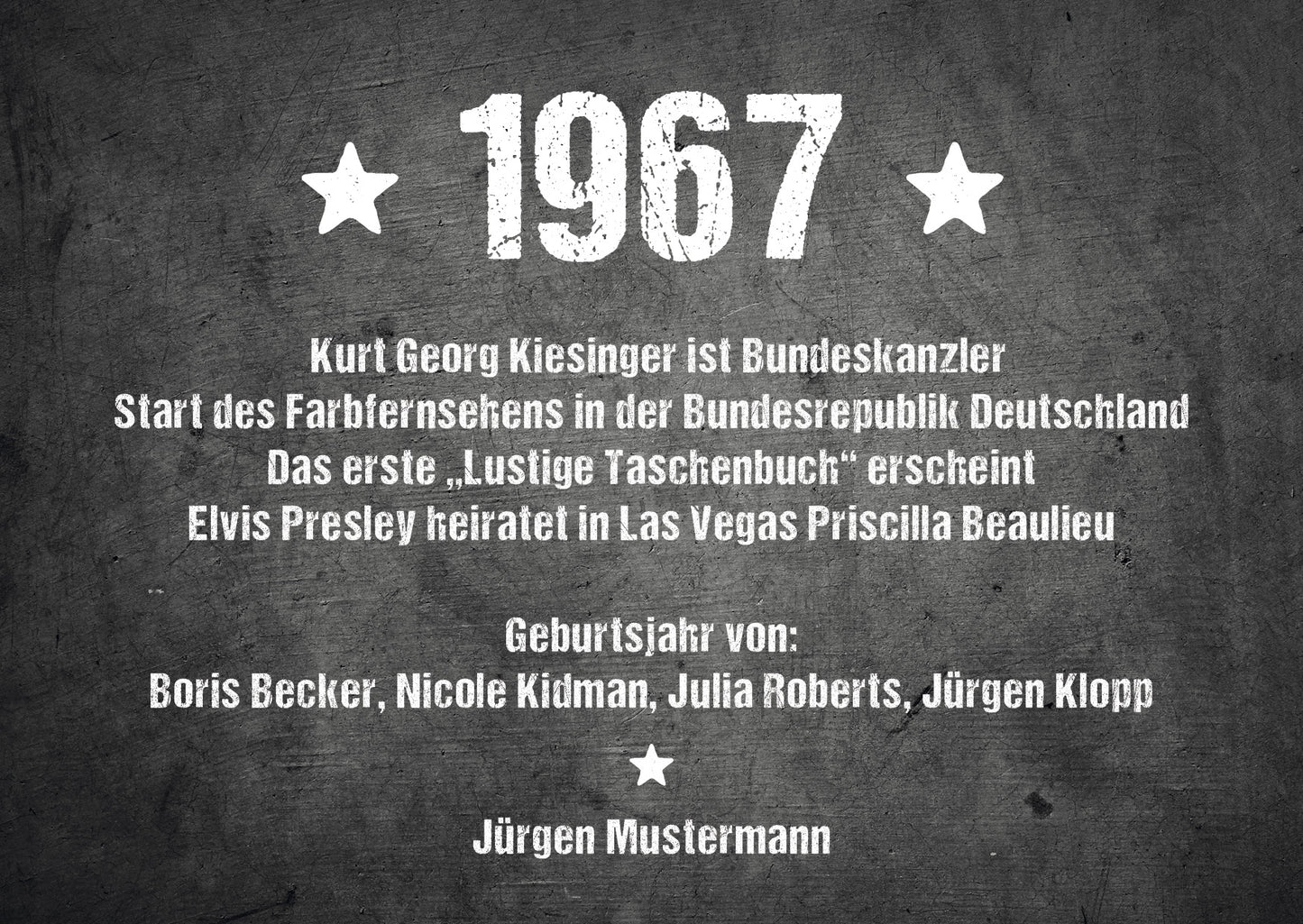 Einladung zum 60. Geburtstag 1967 – personalisierbar | Individuelle Einladung