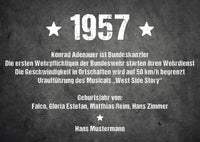 Einladung zum 70. Geburtstag: Ereignisse aus dem Jahr 1957