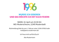 Einladung zum 60. Geburtstag: Jahreszahl 1966