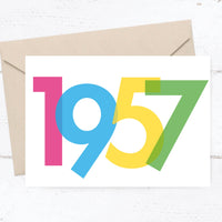 Einladung zum 70. Geburtstag: Jahreszahl 1957
