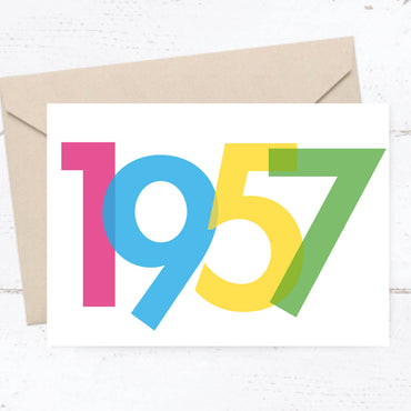 Einladung zum 70. Geburtstag: Jahreszahl 1957
