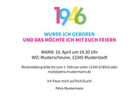 Einladung zum 80. Geburtstag: Jahreszahl 1946