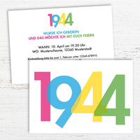 Einladung zum 80. Geburtstag: Jahrgang 1944 Individuelle Einladung