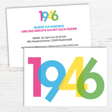 Einladung Jahreszahl 1946 zum 80. Geburtstag
