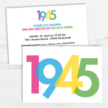 Einladung zum 80. Geburtstag: Jahrgang 1945