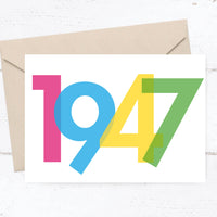 Einladung zum 80. Geburtstag: Jahreszahl 1947