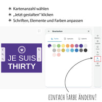 Einladung zum 30. Geburtstag: JE SUIS THIRTY - Individuelle Einladung