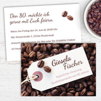 Einladung zum 80. Geburtstag: Kaffee Bohnen