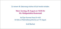 Einladung zum 40. Geburtstag: Kerzen Strichliste