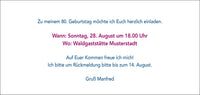 Einladung zum 80. Geburtstag: Kerzen Strichliste