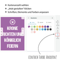 Einladung zum Geburtstag: Krone richten und königlich feiern - Individuelle Einladung