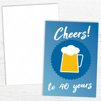 Glückwunsch - Postkarte: Cheers to 40 years
