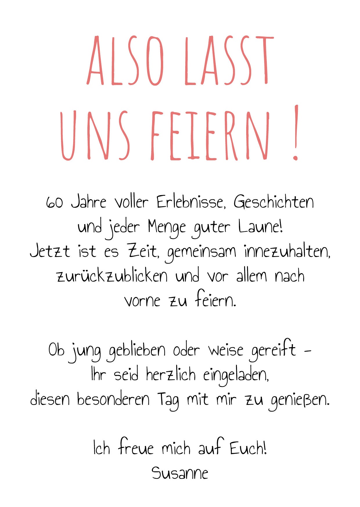 Einladung zum 60. Geburtstag: Lebensfreude hat kein Verfallsdatum