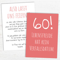 Einladung zum 60. Geburtstag: Lebensfreude hat kein Verfallsdatum