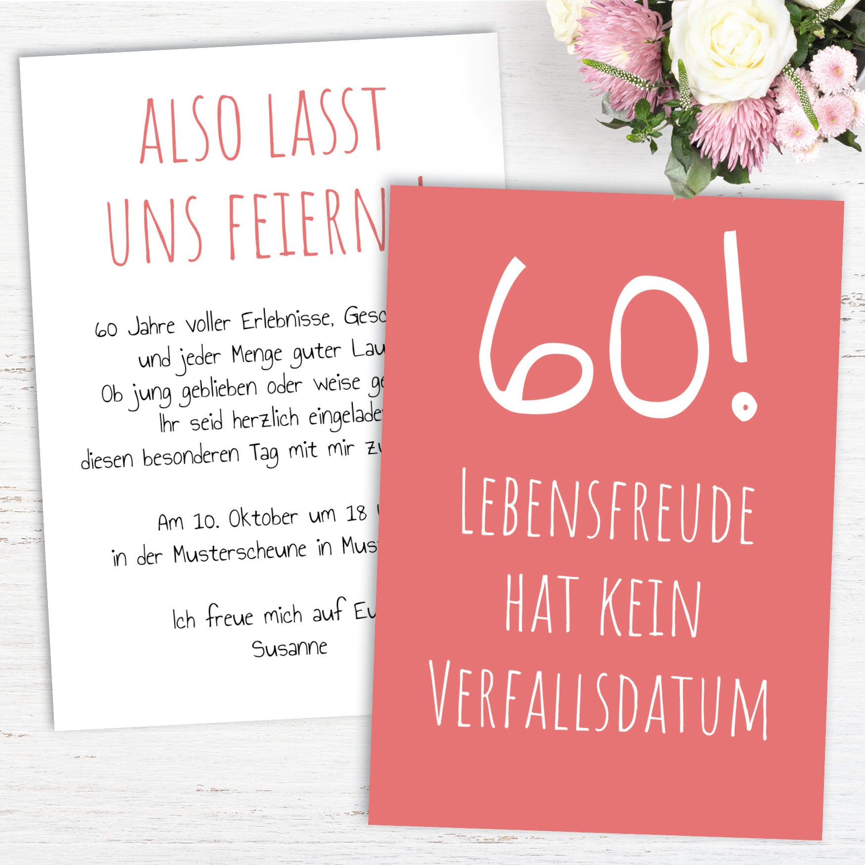 Einladung zum 60. Geburtstag: Lebensfreude hat kein Verfallsdatum