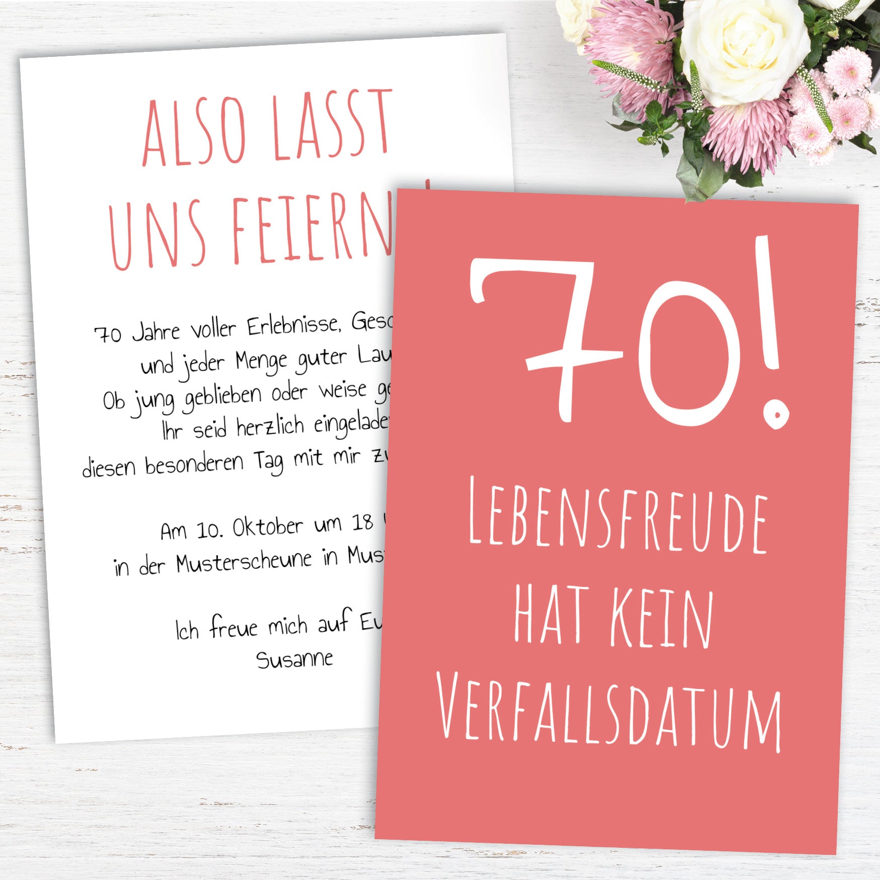 Einladung zum 70. Geburtstag: Lebensfreude hat kein Verfallsdatum!