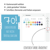 Einladung zum 70. Geburtstag: Lebensfreude hat kein Verfallsdatum!