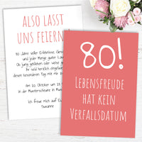Einladung zum 80. Geburtstag: Lebensfreude hat kein Verfallsdatum!