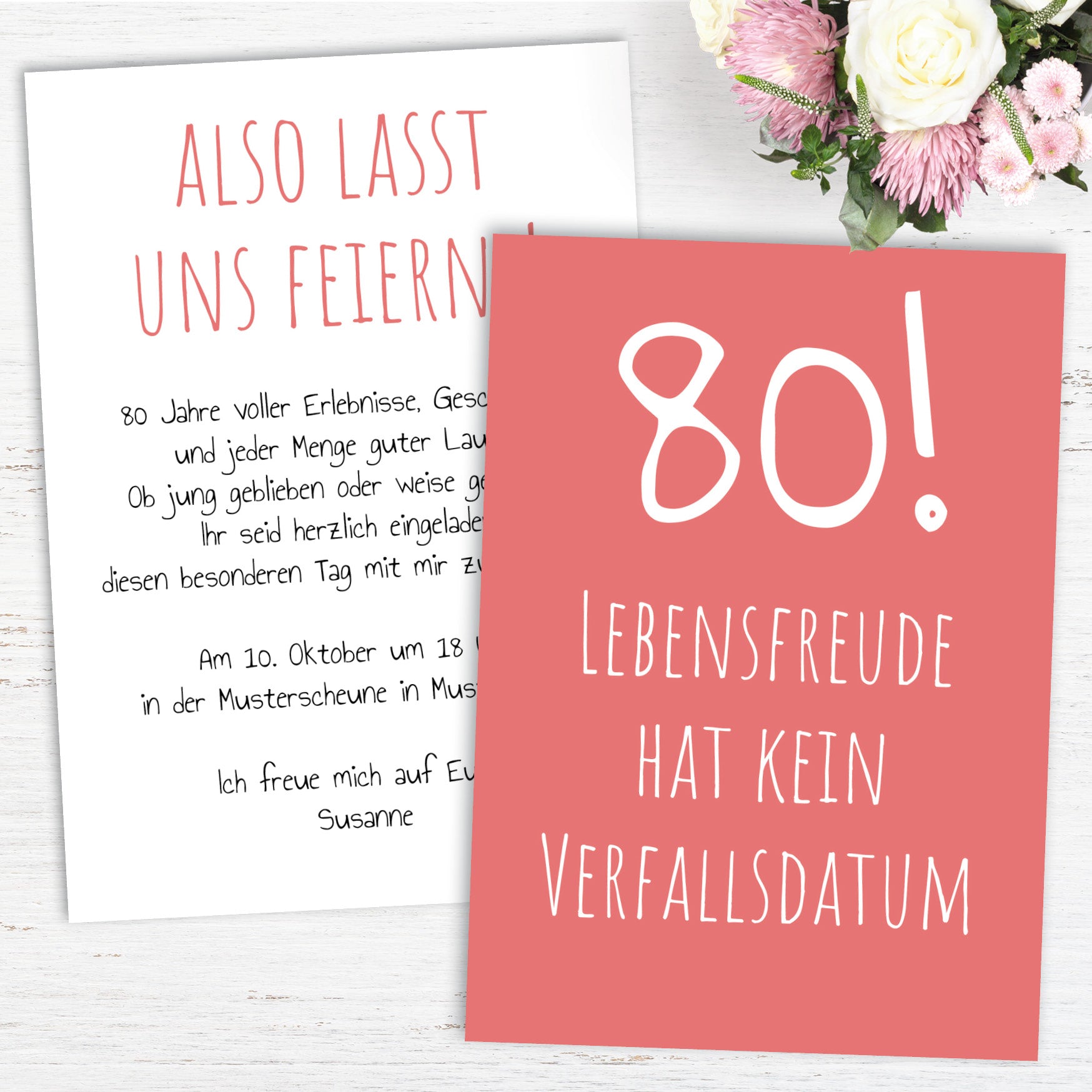 Einladung zum 80. Geburtstag: Lebensfreude hat kein Verfallsdatum!