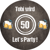 Bierdeckel Einladung zum 50. Geburtstag:  LET’S PARTY! 🎉🍻