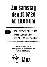 Einladung zum 50. Geburtstag: Let´s Party - mit Foto weiß