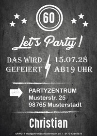 Einladung zum 60. Geburtstag: Let’s Party!