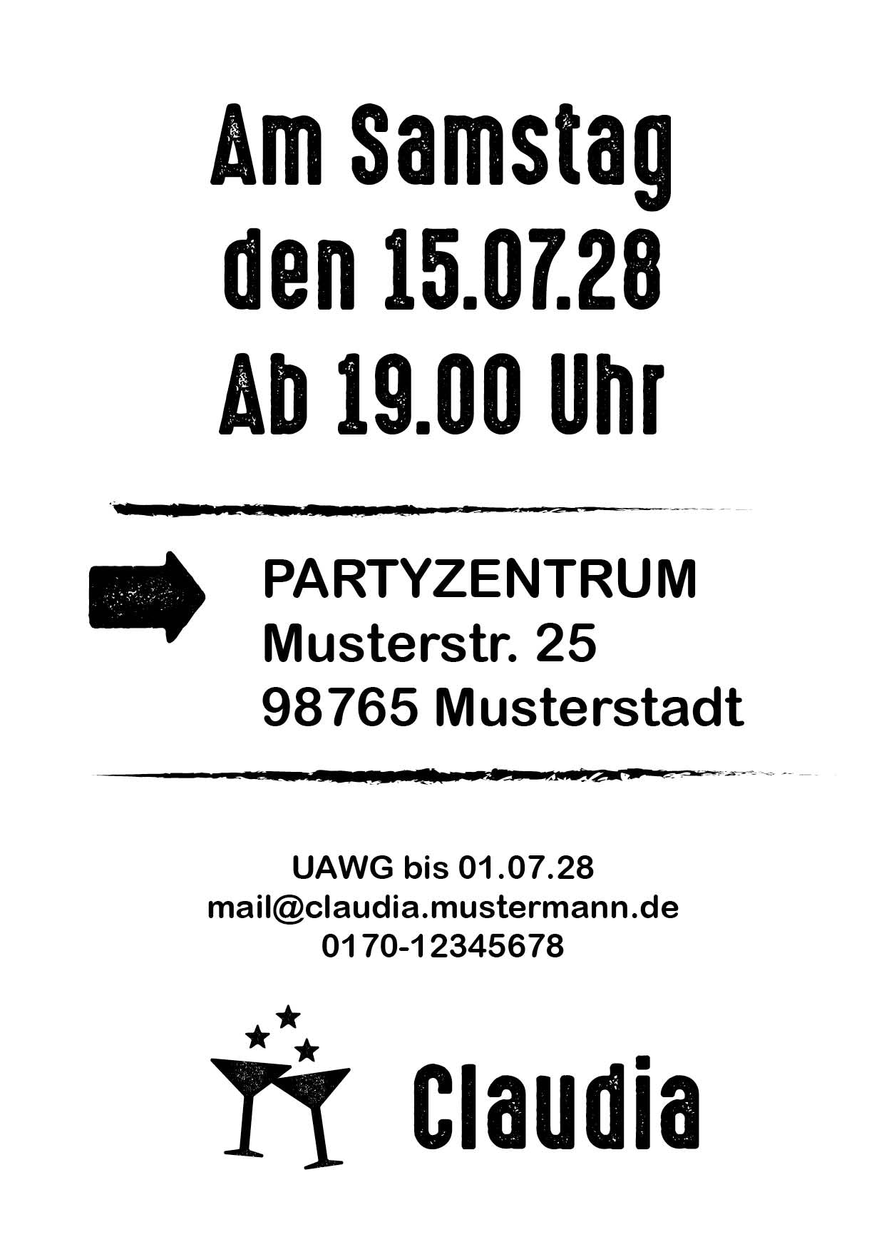 Einladung zum 60. Geburtstag: Let’s Party - mit Foto