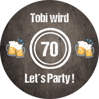 Bierdeckel Einladung zum 70. Geburtstag: LET’S PARTY! 🎉🍺