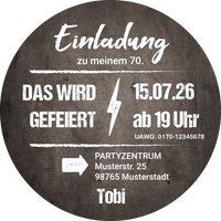 Bierdeckel Einladung zum 70. Geburtstag: LET’S PARTY! 🎉🍺