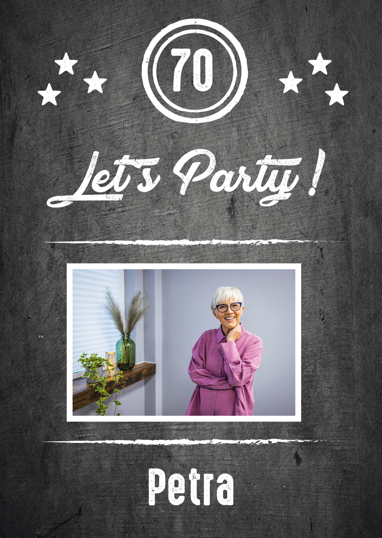 Einladung zum 70. Geburtstag: Let’s Party mit Foto!