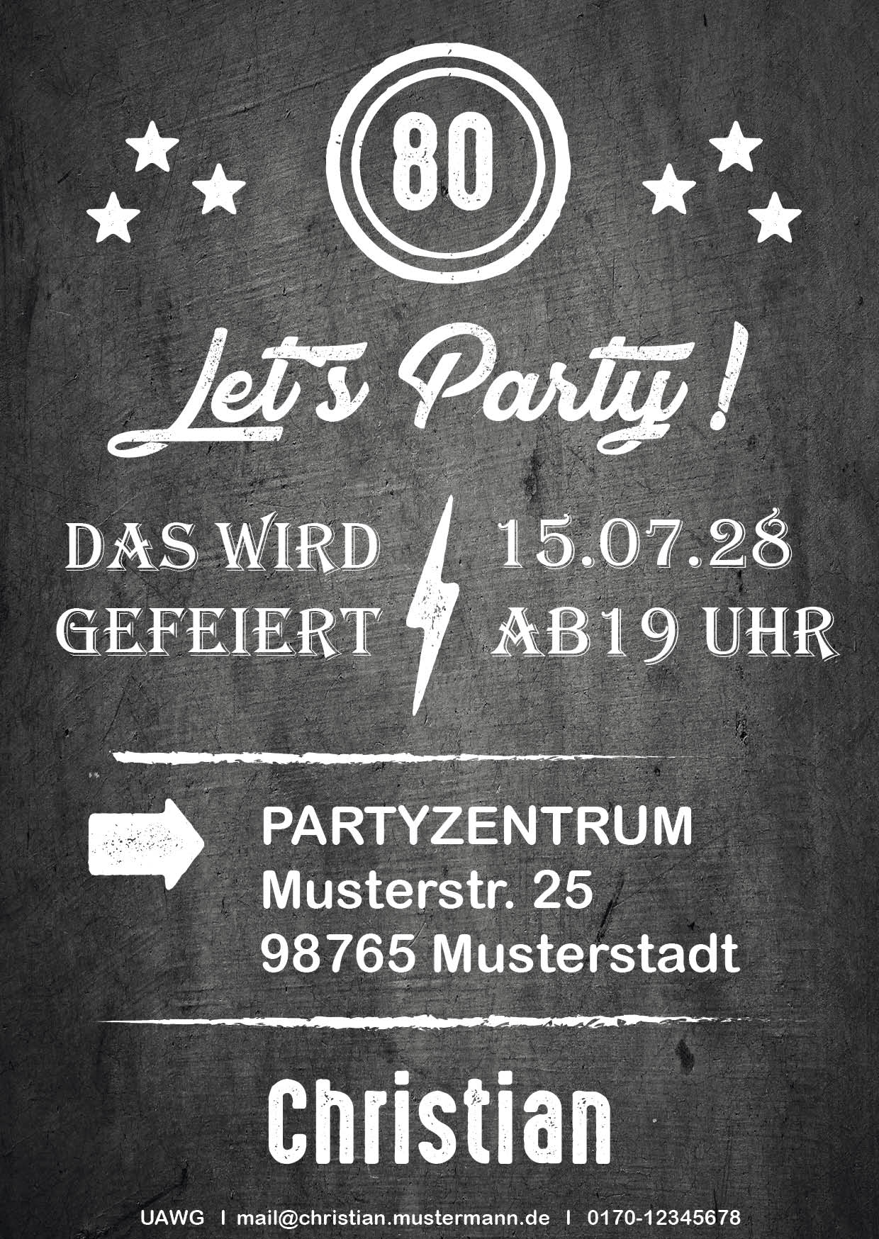 Einladung zum 80. Geburtstag: Let’s Party!
