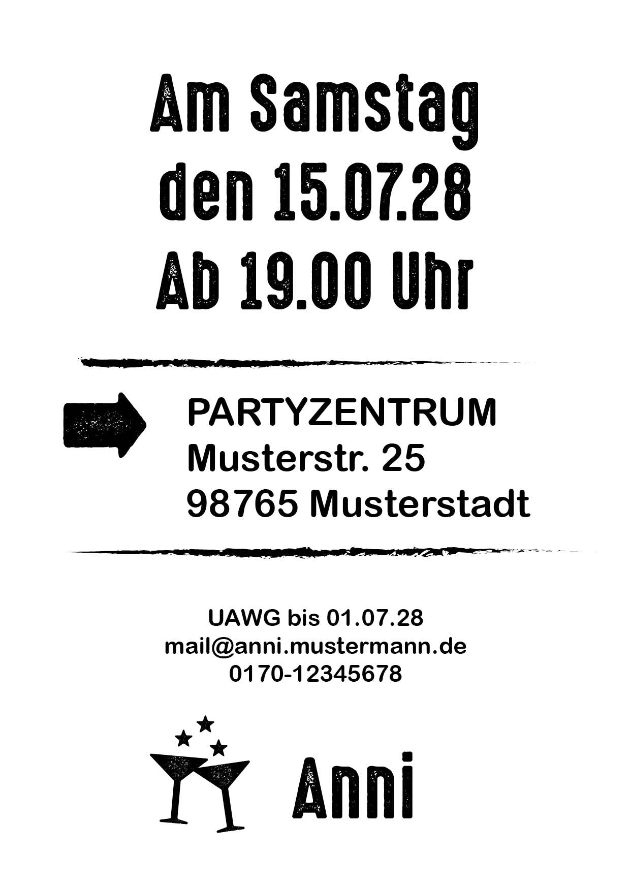 Einladung zum 80. Geburtstag: Let’s Party - mit Foto