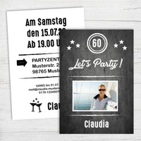 Einladung zum 60. Geburtstag: Let’s Party - mit Foto