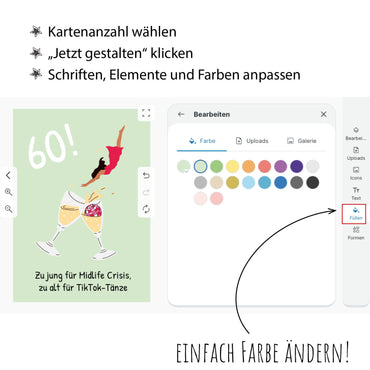 Einladung zum 60. Geburtstag: Zu jung für Midlife-Crisis, zu alt für TikTok-Tänze - Individuelle Einladung