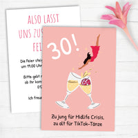 Einladung zum 30. Geburtstag: Zu jung für Midlife-Crisis, zu alt für TikTok-Tänze