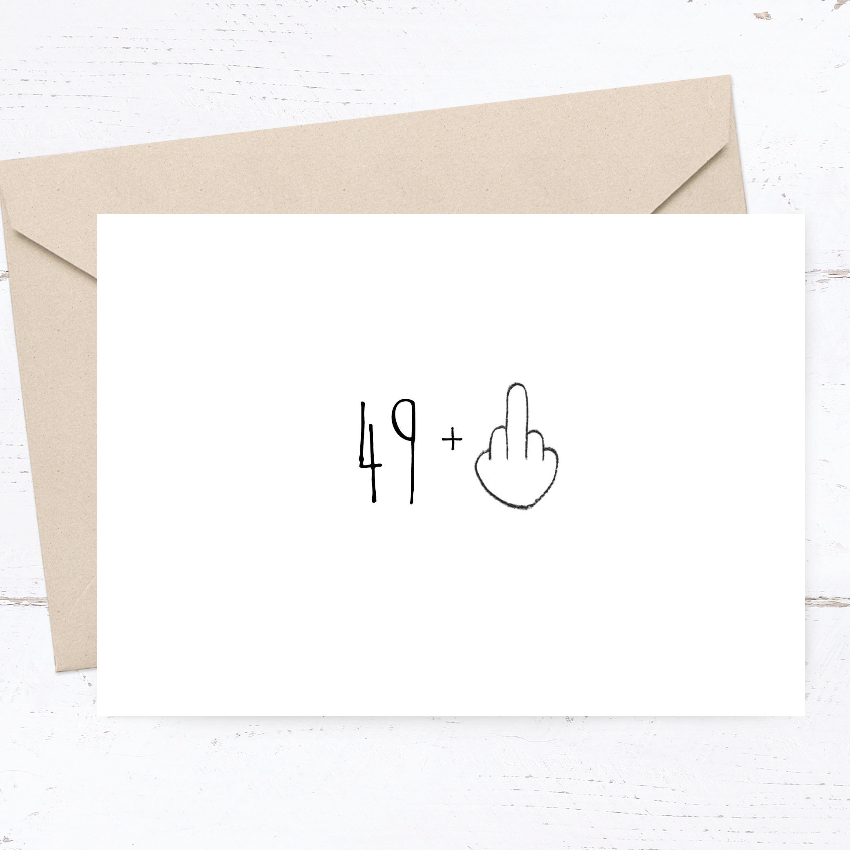 Einladung zum 50. Geburtstag: 49+ Mittelfinger – 50? Nicht mit mir!