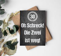 Einladung zum Geburtstag: Oh Schreck! Die Zwei ist weg!