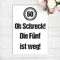 Geburtstagskarte: 60 - Oh Schreck!