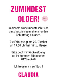 Einladung zum Geburtstag: OLDER WISER HOTTER