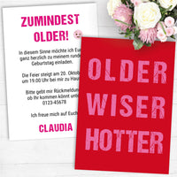 Einladung zum Geburtstag: OLDER WISER HOTTER