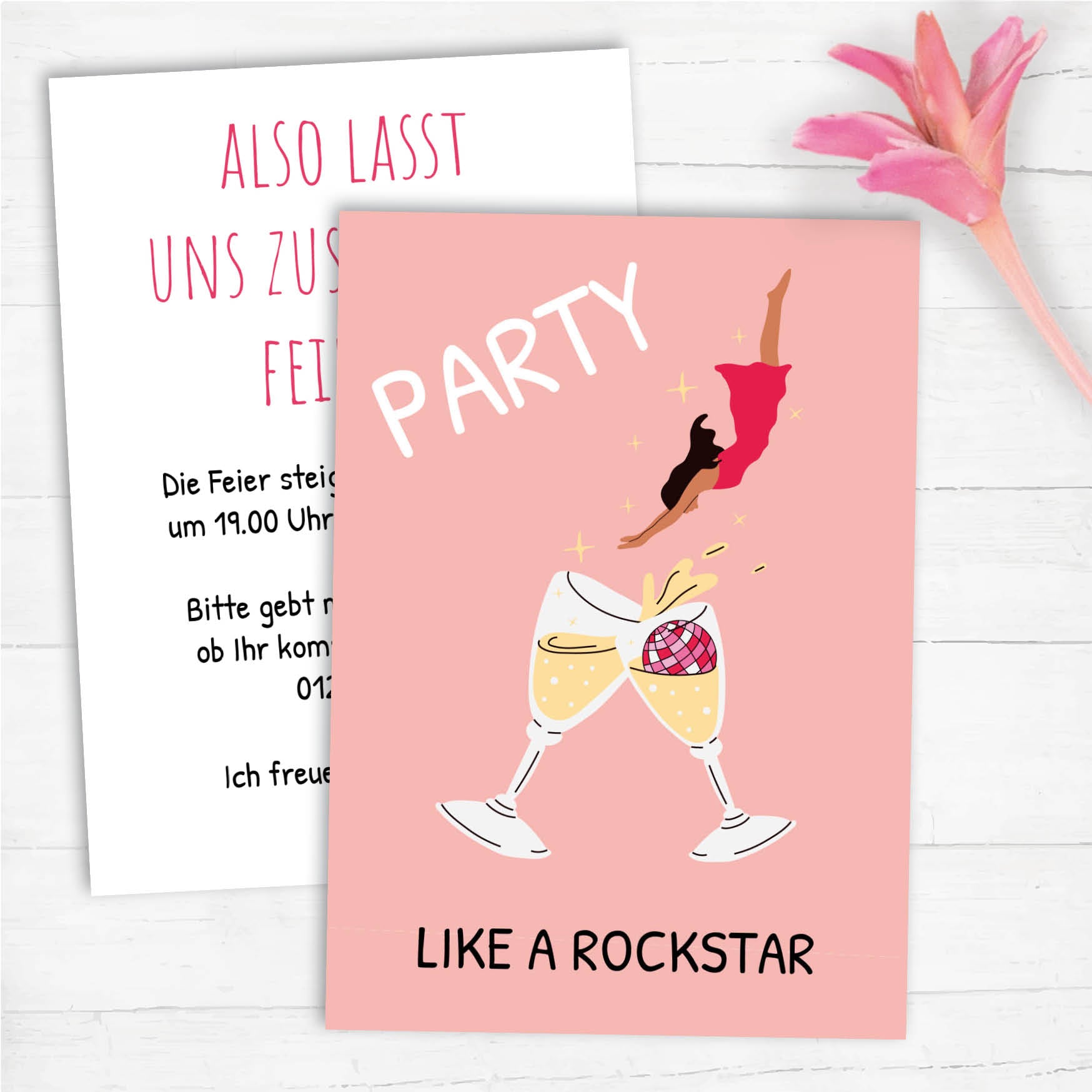 Geburtstagseinladung: Party like a rockstar - individuelle-einladung.de