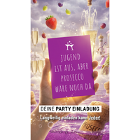 Einladung zum Geburtstag: Prosecco - Individuelle Einladung