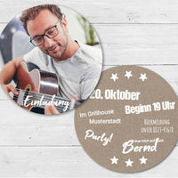 Bierdeckel Einladung: Mit Foto Rustikal