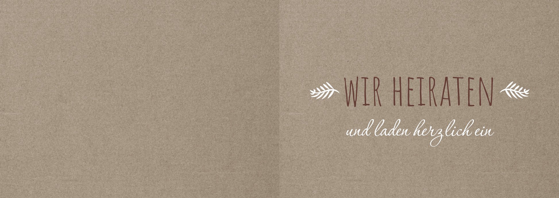 Einladungskarte zur Hochzeit: Rustikal braun - Klappkarte - Individuelle Einladung