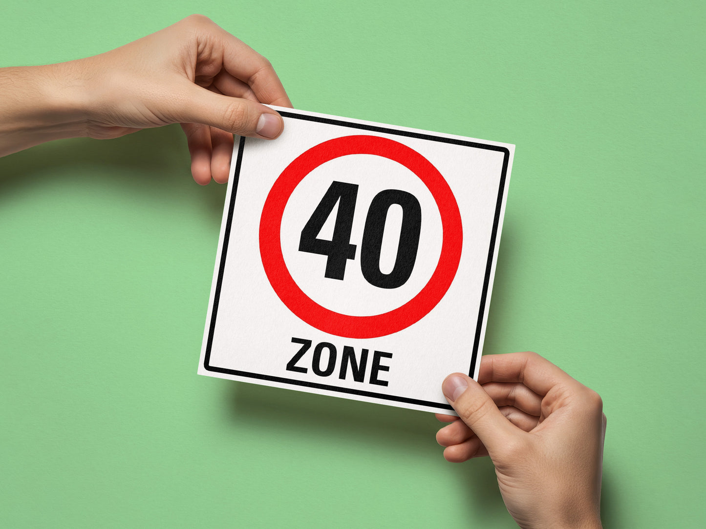Einladung zum 40. Geburtstag: Verkehrsschild 40 Zone - Individuelle Einladung