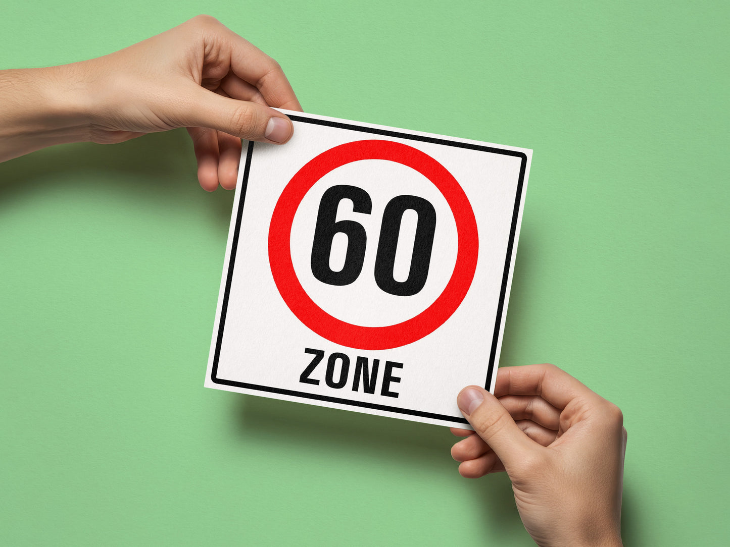 Einladung zum 60. Geburtstag: Verkehrsschild 60 Zone - Individuelle Einladung