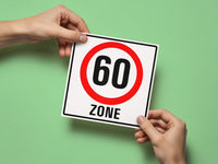 Einladung zum 60. Geburtstag: Verkehrsschild 60 Zone - Individuelle Einladung
