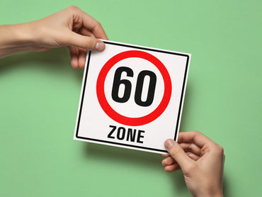 Einladung zum 60. Geburtstag: Verkehrsschild 60 Zone - Individuelle Einladung