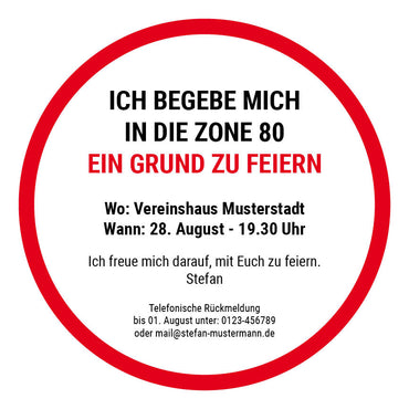 Bierdeckel Einladung zum Geburtstag: Zone 80 Individuelle Einladung