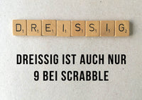 Geschenkpapier 5er Set Scrabble, Geschenkverpackung DIN A2; Geburtstagskarte mit Umschlag braun
